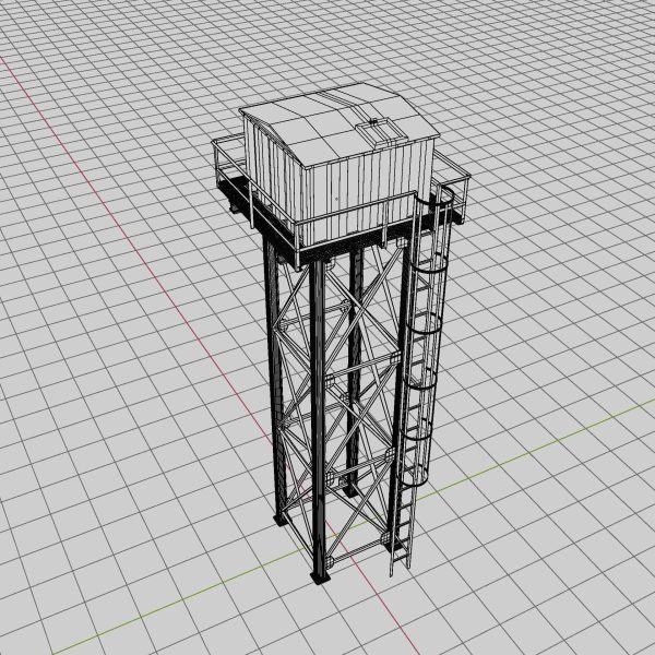 Steel Corrugated Sheet Water Tank - Authentic Industrial Detail