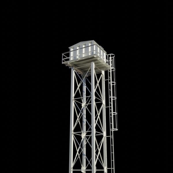 Steel Corrugated Sheet Water Tank - Authentic Industrial Detail