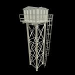 Steel Corrugated Sheet Water Tank - Authentic Industrial Detail