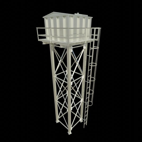 Steel Corrugated Sheet Water Tank - Authentic Industrial Detail