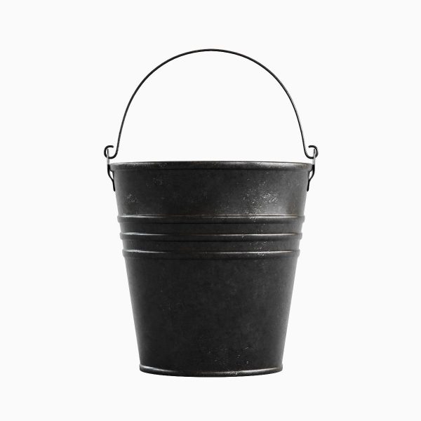Steel Dark Stained Steel Bucket