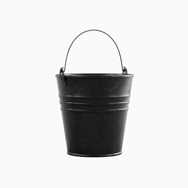 Steel Dark Stained Steel Bucket