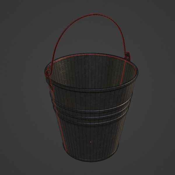 Steel Dark Stained Steel Bucket