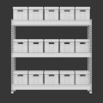Storage Boxes with Metal Rack