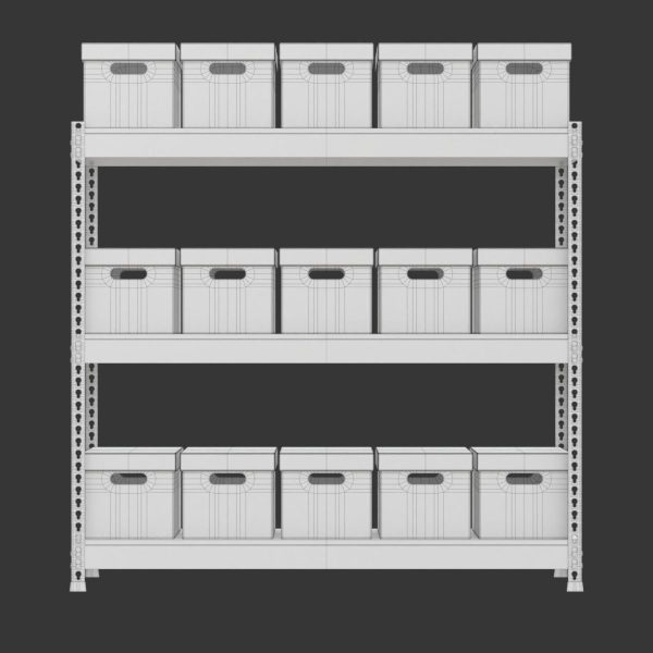 Storage Boxes with Metal Rack