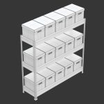 Storage Boxes with Metal Rack