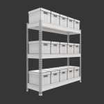 Storage Boxes with Metal Rack