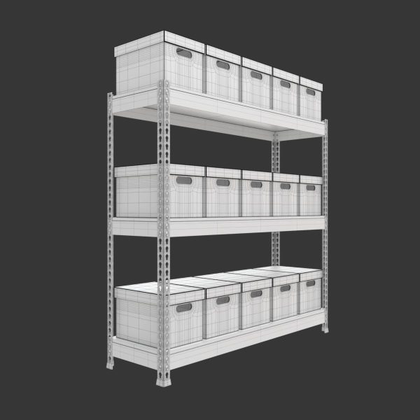 Storage Boxes with Metal Rack