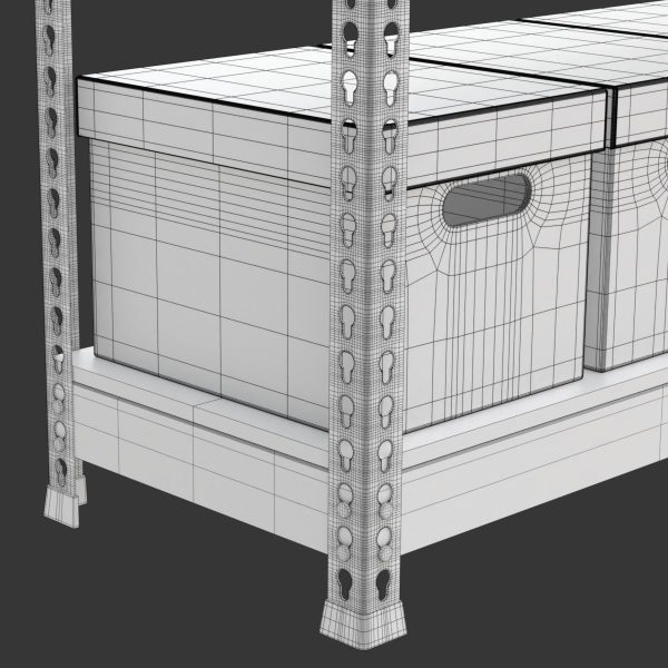 Storage Boxes with Metal Rack