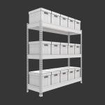 Storage Boxes with Metal Rack