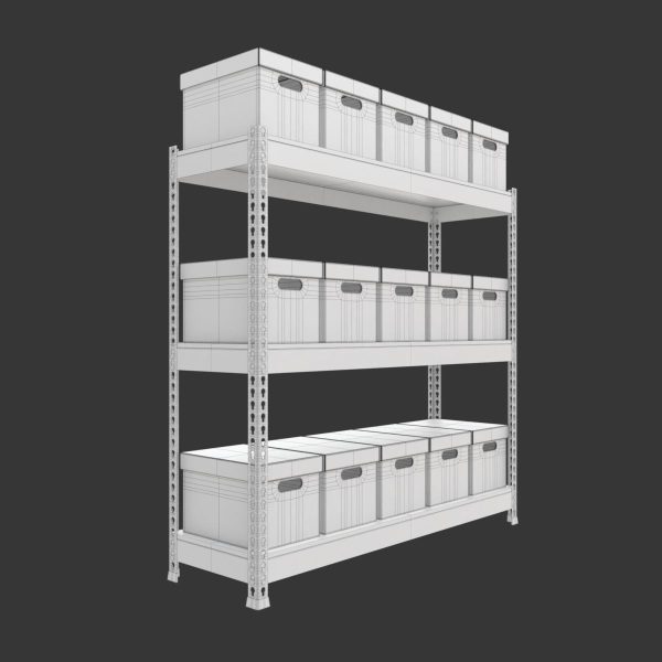 Storage Boxes with Metal Rack