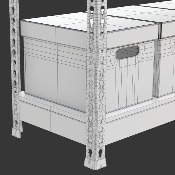 Storage Boxes with Metal Rack