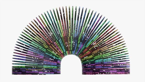 Stretched metal spring toy