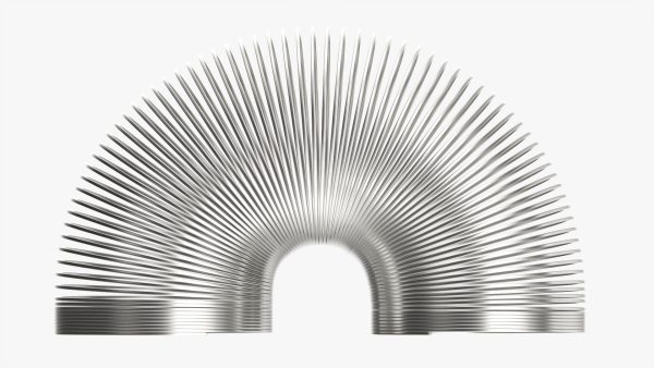 Stretched metal spring toy