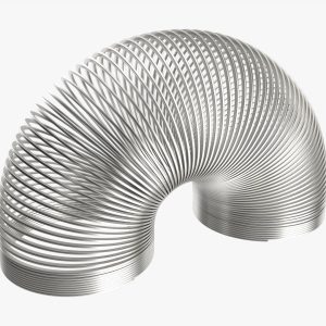 Stretched metal spring toy