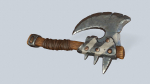 Stylized orc barbarian battle axe