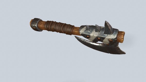 Stylized orc barbarian battle axe