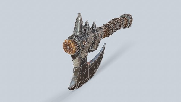 Stylized orc barbarian battle axe