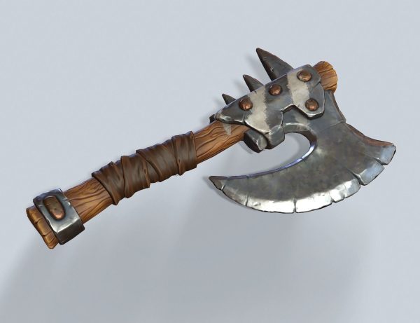 Stylized orc barbarian battle axe