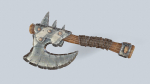 Stylized orc barbarian battle axe