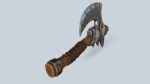 Stylized orc barbarian battle axe
