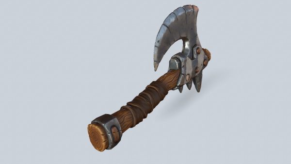 Stylized orc barbarian battle axe