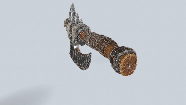 Stylized orc barbarian battle axe