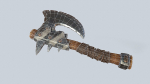 Stylized orc barbarian battle axe