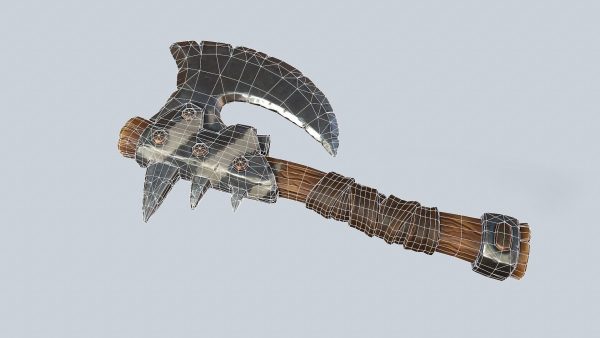 Stylized orc barbarian battle axe