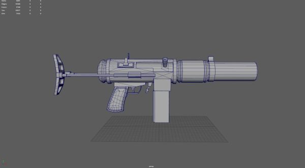 Stylized Silenced Submachine Gun
