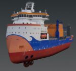 Subsea rock installation vessel Van Oord Bravenes 3D model