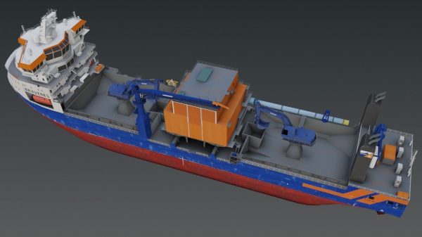 Subsea rock installation vessel Van Oord Bravenes 3D model