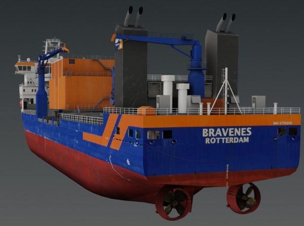 Subsea rock installation vessel Van Oord Bravenes 3D model
