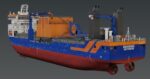 Subsea rock installation vessel Van Oord Bravenes 3D model