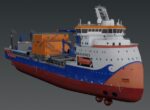 Subsea rock installation vessel Van Oord Bravenes 3D model
