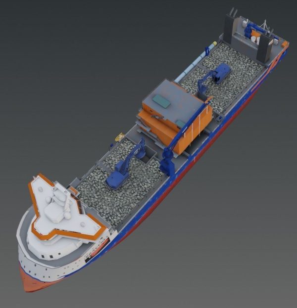 Subsea rock installation vessel Van Oord Bravenes 3D model