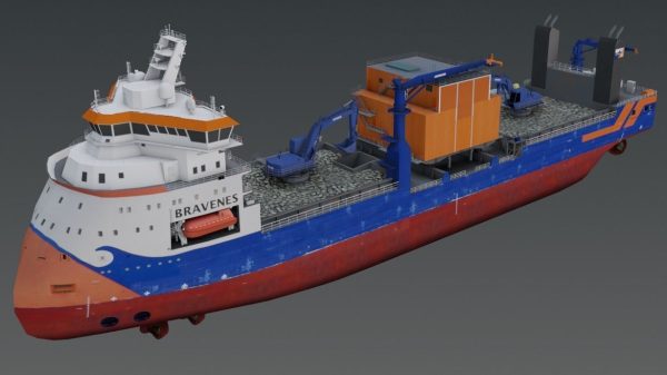Subsea rock installation vessel Van Oord Bravenes 3D model