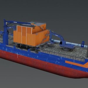 Subsea rock installation vessel Van Oord Bravenes 3D model
