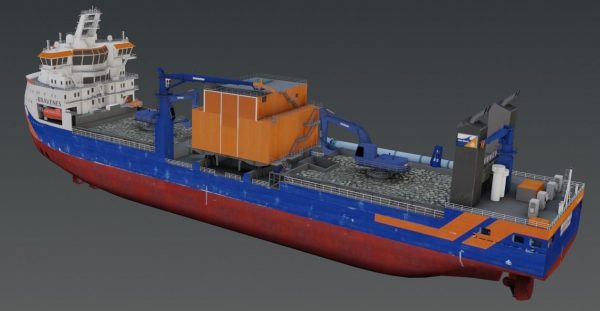 Subsea rock installation vessel Van Oord Bravenes 3D model