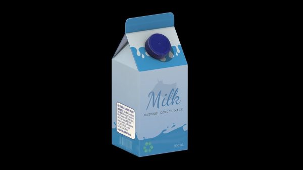 Supermarket Milk Carton 02 Low Poly PBR Realistic