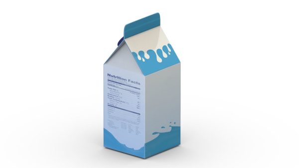 Supermarket Milk Carton 02 Low Poly PBR Realistic