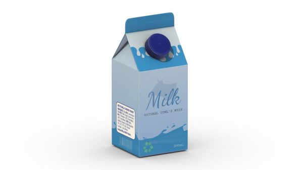 Supermarket Milk Carton 02 Low Poly PBR Realistic