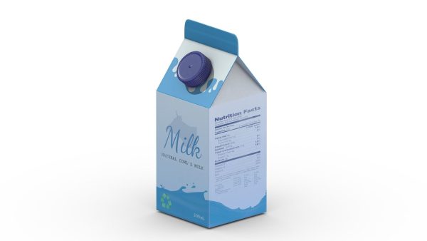 Supermarket Milk Carton 02 Low Poly PBR Realistic