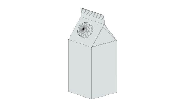 Supermarket Milk Carton 02 Low Poly PBR Realistic