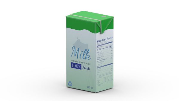 Supermarket Milk Carton 04 Low Poly PBR Realistic