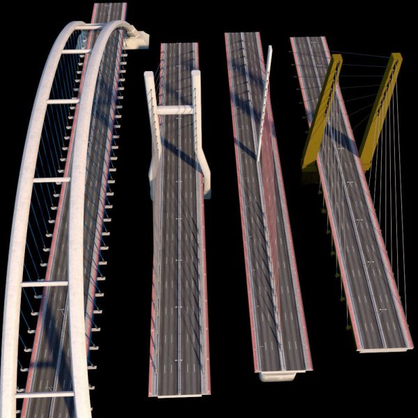 Suspended water road bridge pack collection