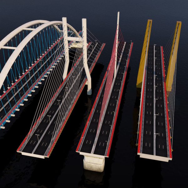 Suspended water road bridge pack collection