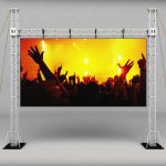 Telebim scaffolding LED screen high