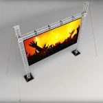 Telebim scaffolding LED screen high