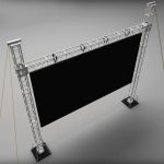 Telebim scaffolding LED screen high